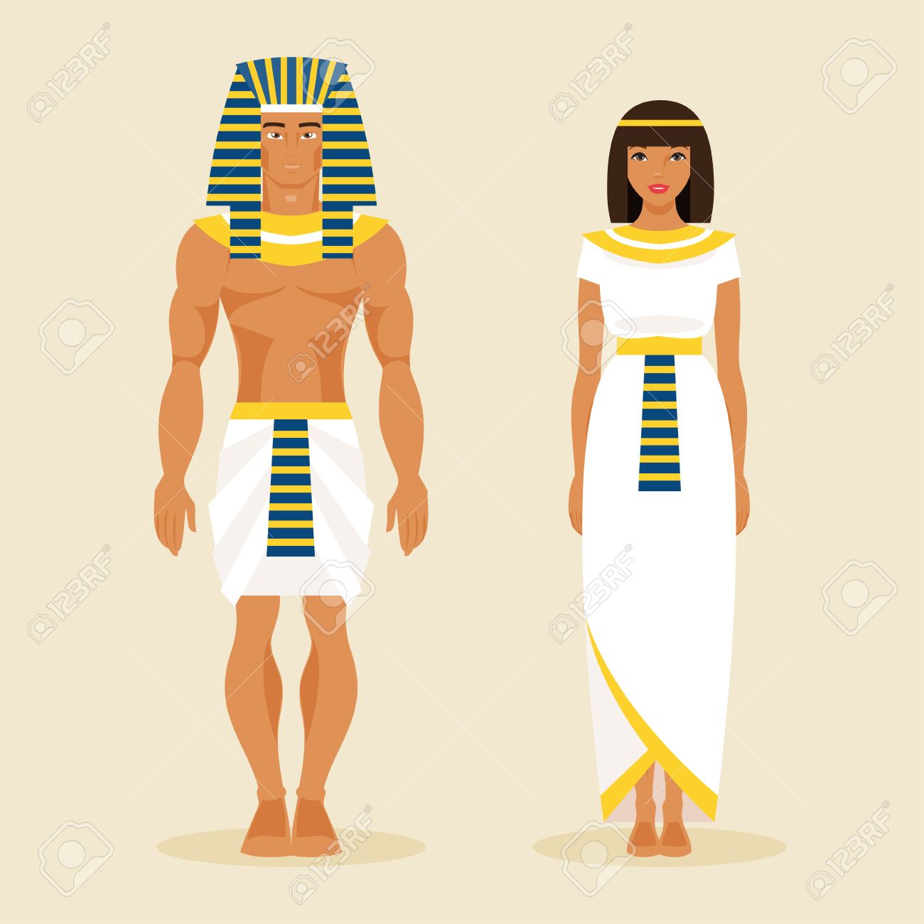 52369525-전통-의상에서-고대-이집트-남자와-여자