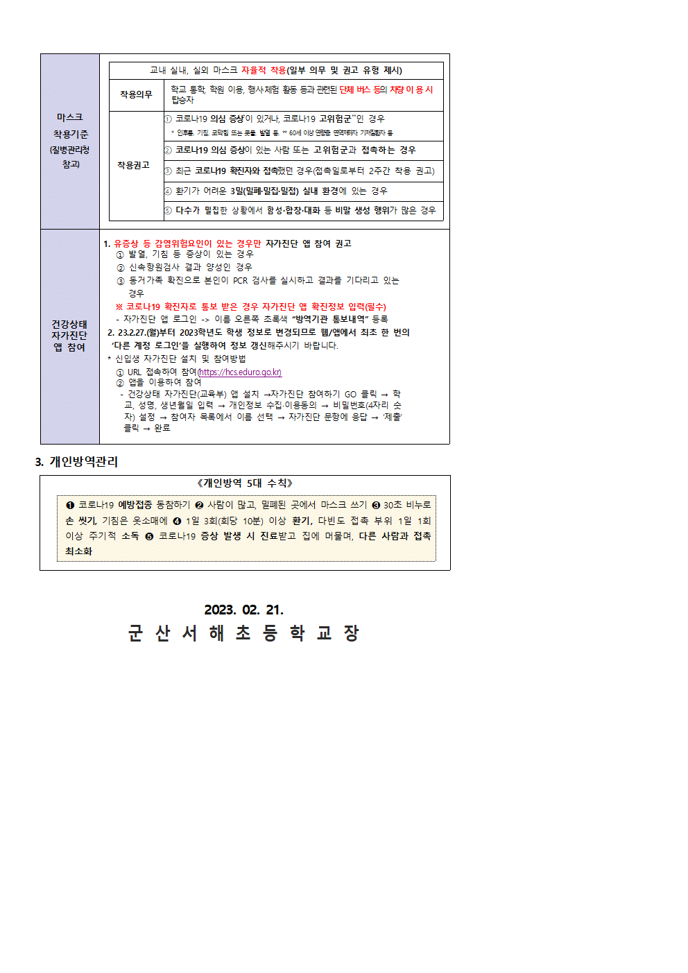 코로나19 학교 방역 기본대책 개정내용 안내 - 복사본 (3)001