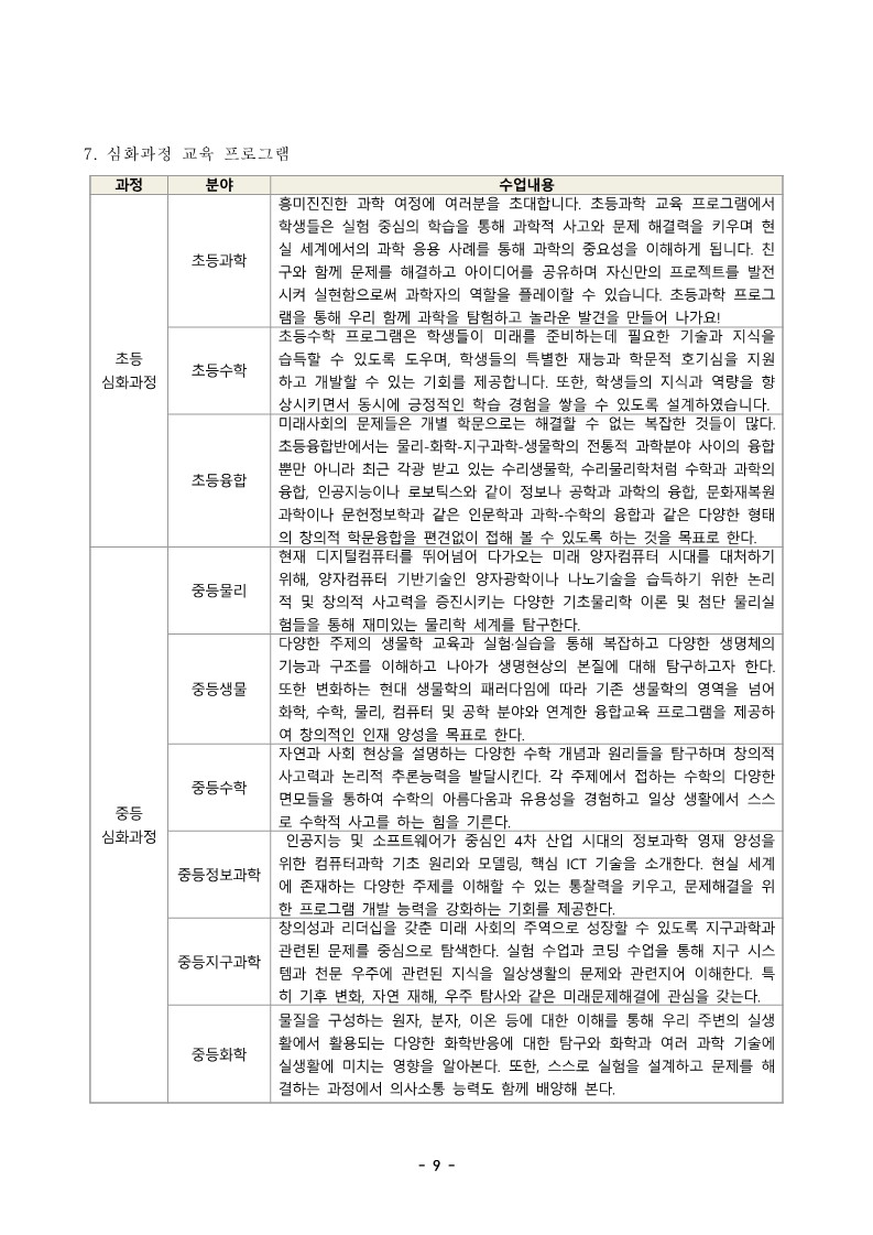 2024학년도 전북대학교 과학영재교육원 초중등 심화과정 신입생 모집요강_10