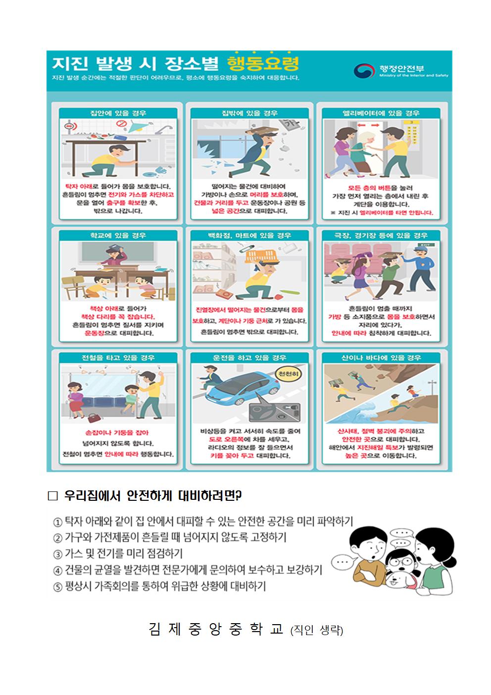 지진 발생 시 행동요령_가정통신문002