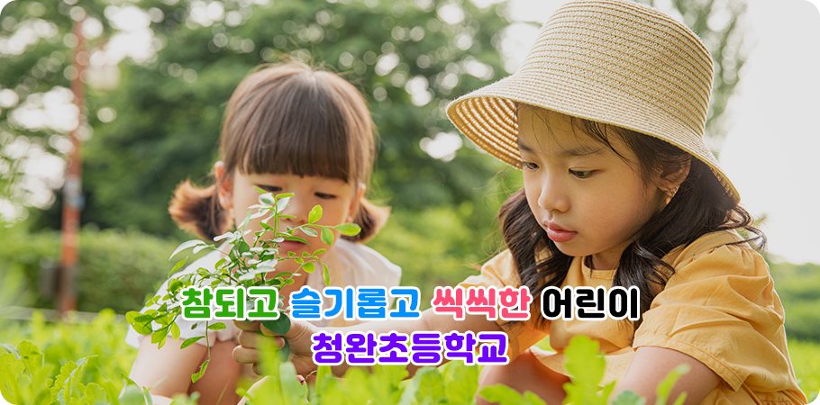 참되고 슬기롭고 씩씩한 어린이 청완초등학교